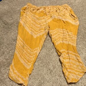 Free People Crop Harlem Pull On Pants XS Yellow